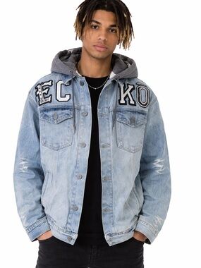 Ecko Unlimited Light Blue Denim Jacket size large and xl